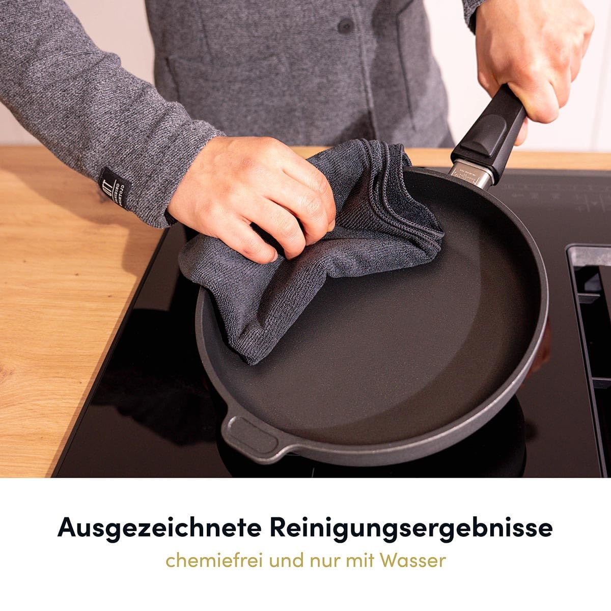 Hoffmann 10-teiliges Kochgeschirr-Pflegeset, Pfannenschoner, Silikonwender, Schöpfkelle, Mikrofasertücher, 200°C Hitzebeständig, Antiverschleiß-Set, Silikon Küchenhelfern