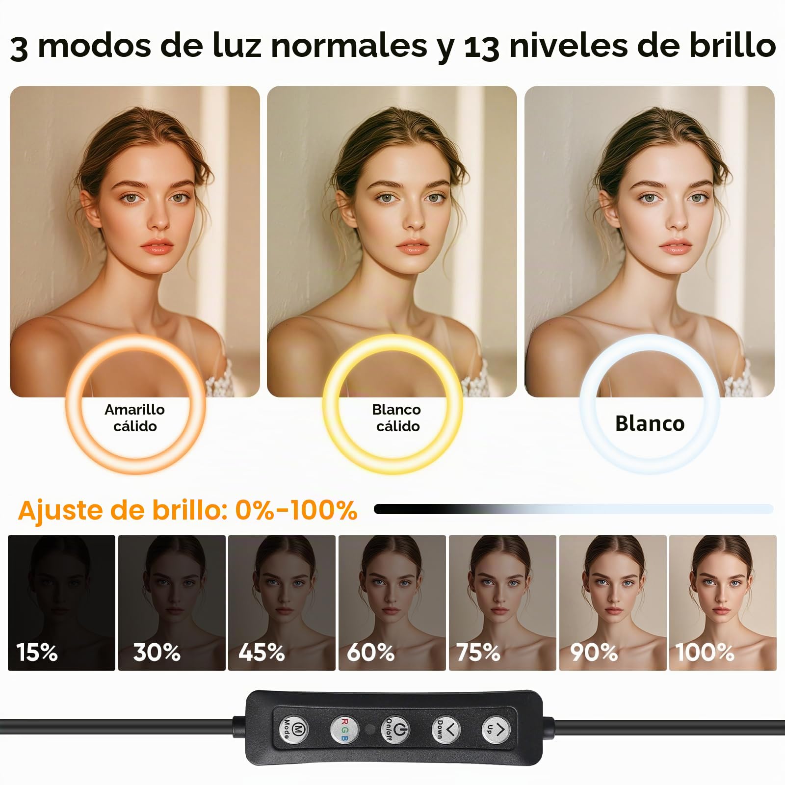 KOSCHEAL Aro de Luz con Trípode, Anillo de Luz 12" Ajustable de 1.8m y Modos de Color RGB,Regulable para Selfie, 2800-6500 Dimmable White, Tiktok, Youtube, Compatible con iPhone y Android
