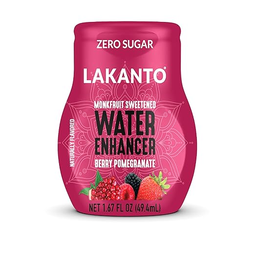 Lakanto Sugar Free Water Enhancer - Sweetened with Monk Fruit Sweetener and Erythritol, On the Go Liquid H2O Hydration, Zero Sugar, Naturally Flavored - Berry Pomegranate (1.67 fl oz - Pack of 1)