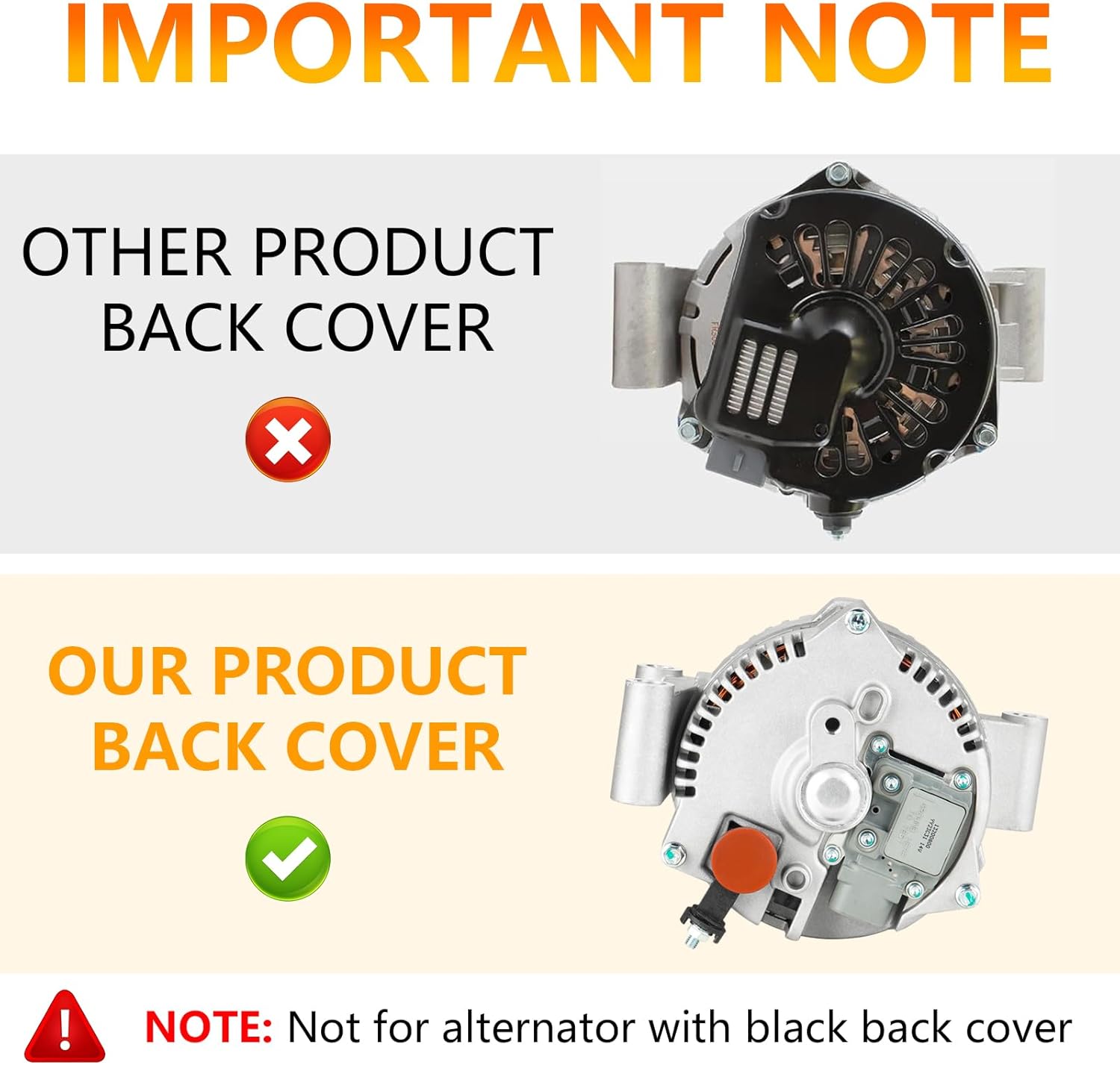 New Alternator Fit for 2007 2008 2009 Ford Ranger/Mazda B4000, for 04-08 Explorer (04 From 12/05/2003) /Explorer Sport Trac/Mercury Mountaineer, without Black Cover 130 Amp, AFD0165 5L2T-10300-AA