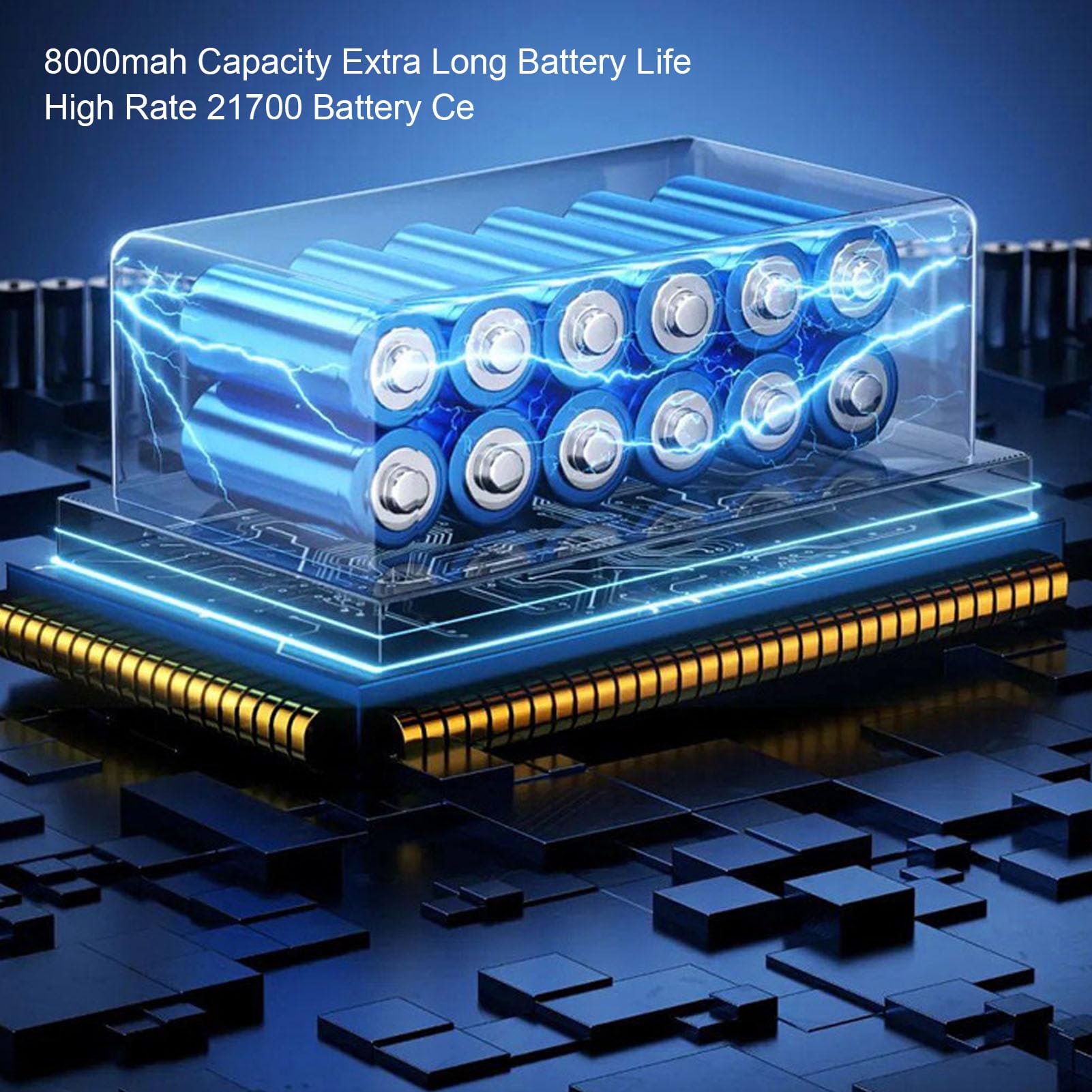 Dry Mini Blower, 1.4KG Thrust Portable Air Blower with 64mm Brushless Motor, 8000mAh Rechargeable, Stepless Speed Adjustable Handheld Fan for Car Keyboard Cleaning (US