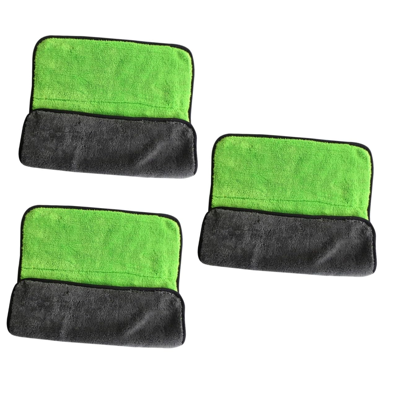 Gatuida 3piezas Toalla De Limpieza De Microfibra para Coche Doble Cara y Alta Absorción para Secado y Pulido De Vehículos Compatible Interiores y Exteriores