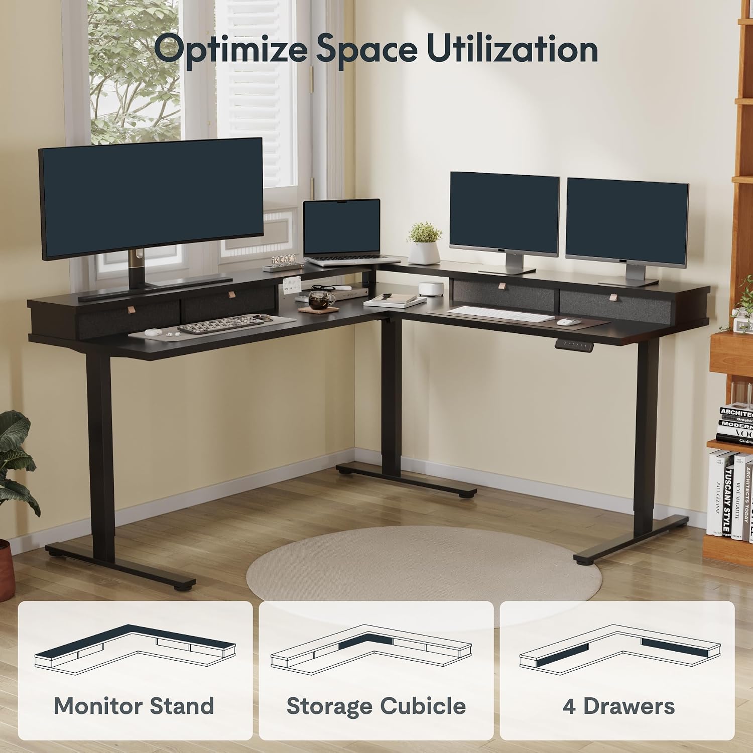 SANODESK FL2 with 4 Spacious Drawers