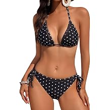 Women Halter Thong Bikini Sets Sexy Triangle String Two Piece Swimsuits Tie Hollow Out Bathing Suit High Cut