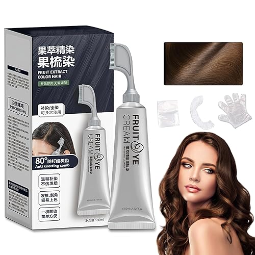 Crema natural para teñir el cabello con frutas y plantas, esencia de tinte para el cabello vegetal, peine para teñir el cabello con esencia de