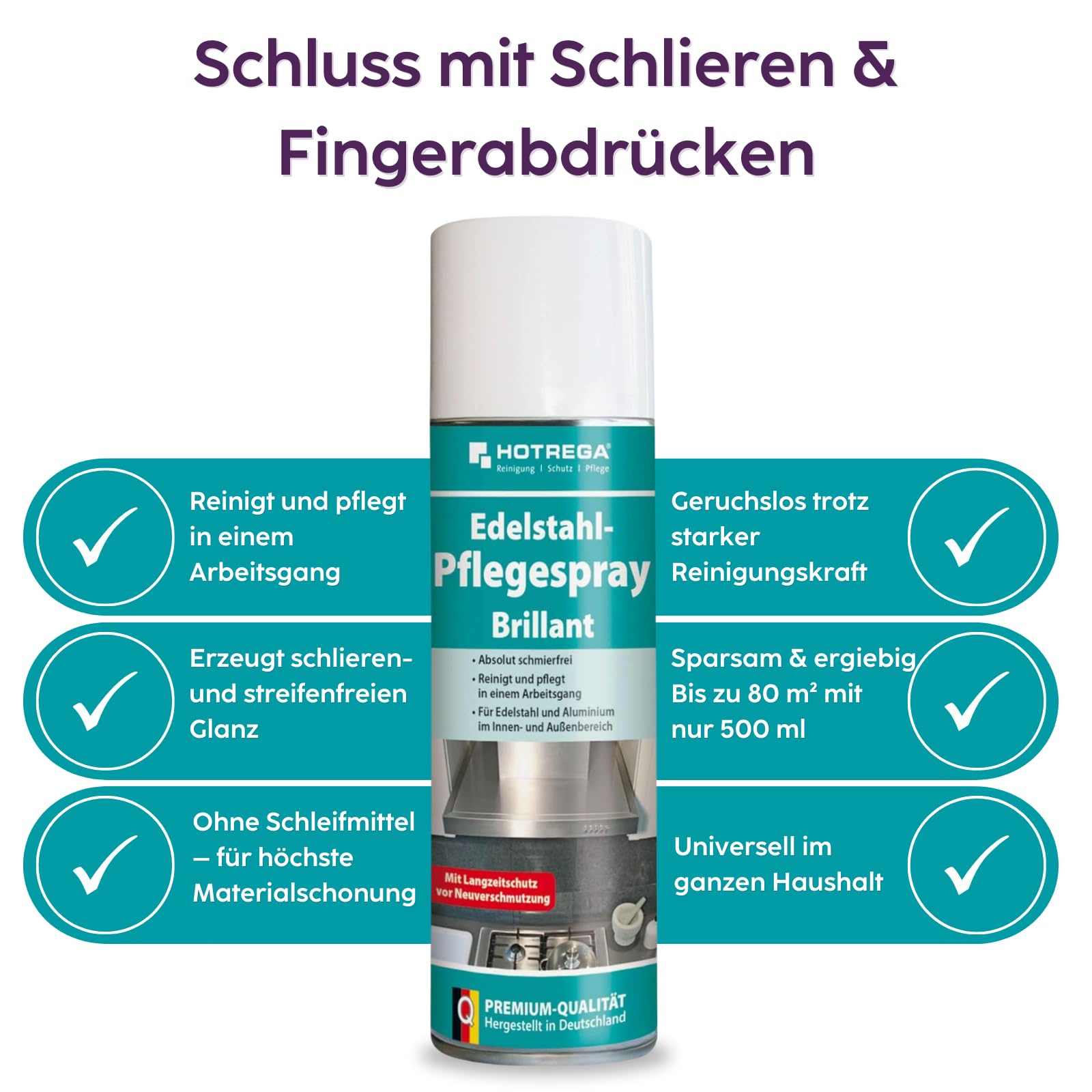 HOTREGA Küchen Reinigungs-Set Basic | 5-teilig mit Microfasertuch