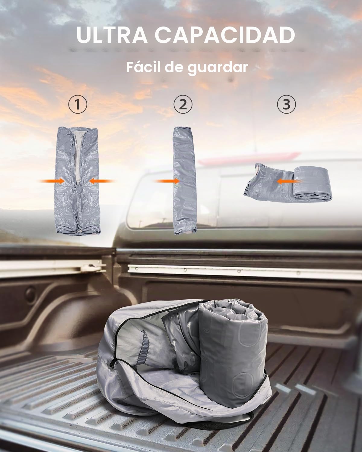 Colchón inflable para cama de camión Tacoma, colchón de aire de 5 a 5 pies para camioneta de tamaño mediano con extensión desmontable para portón trasero, Honda Ridgeline Jeep Gladiator JT, diseño
