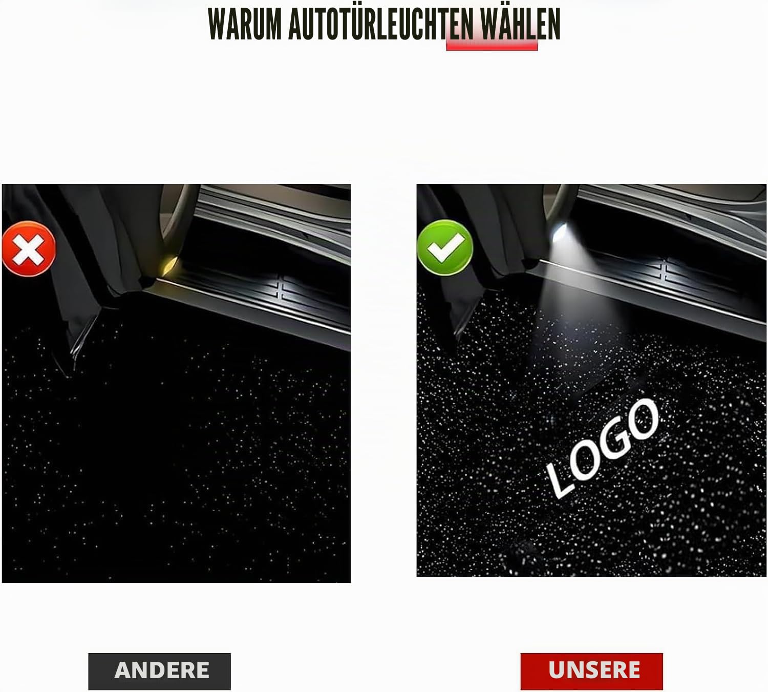 Autotür Licht Projektor Türbeleuchtung,Für A B C E M G W166 W176 W205 W212 Series,Autotürprojektor für Logo,Türprojektoren Einstiegsbeleuchtung Unterbodenbeleuchtung Auto Zubehör-4 Stück