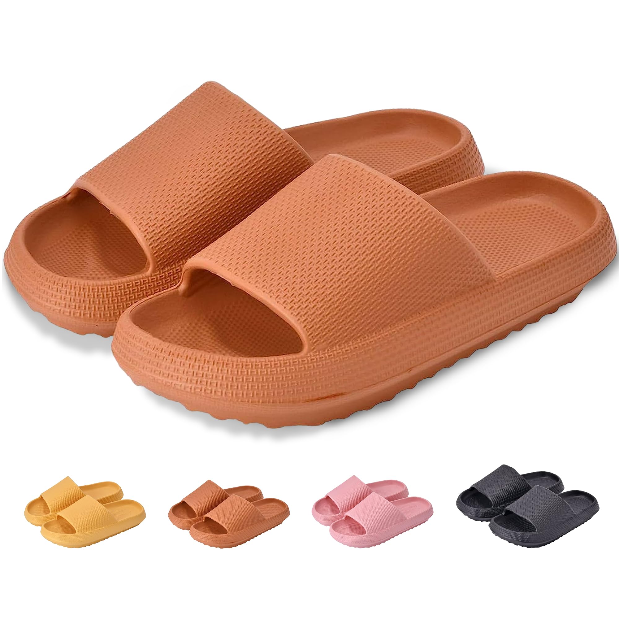 TJCCloud Sliders for Women Men Slippers Thick Sole Foam Sliders Non-Slip Bathroom Shower Slippers Summer Comfortable Sliders for Pool Beach Walk-in - Unisex