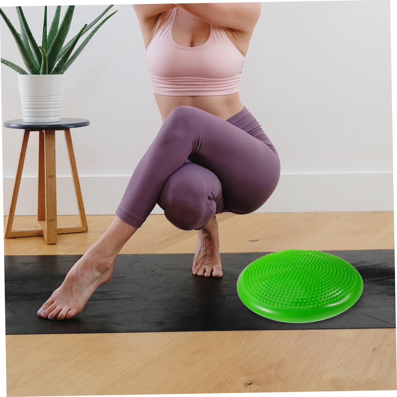 Cuscino di Equilibrio Gonfiabile Rotondo in Pvc Verde | Ginocchia e Fianchi, Uso Outdoor e Sportivo, Stabilità Multi-superficie, per Appassionati di Yoga