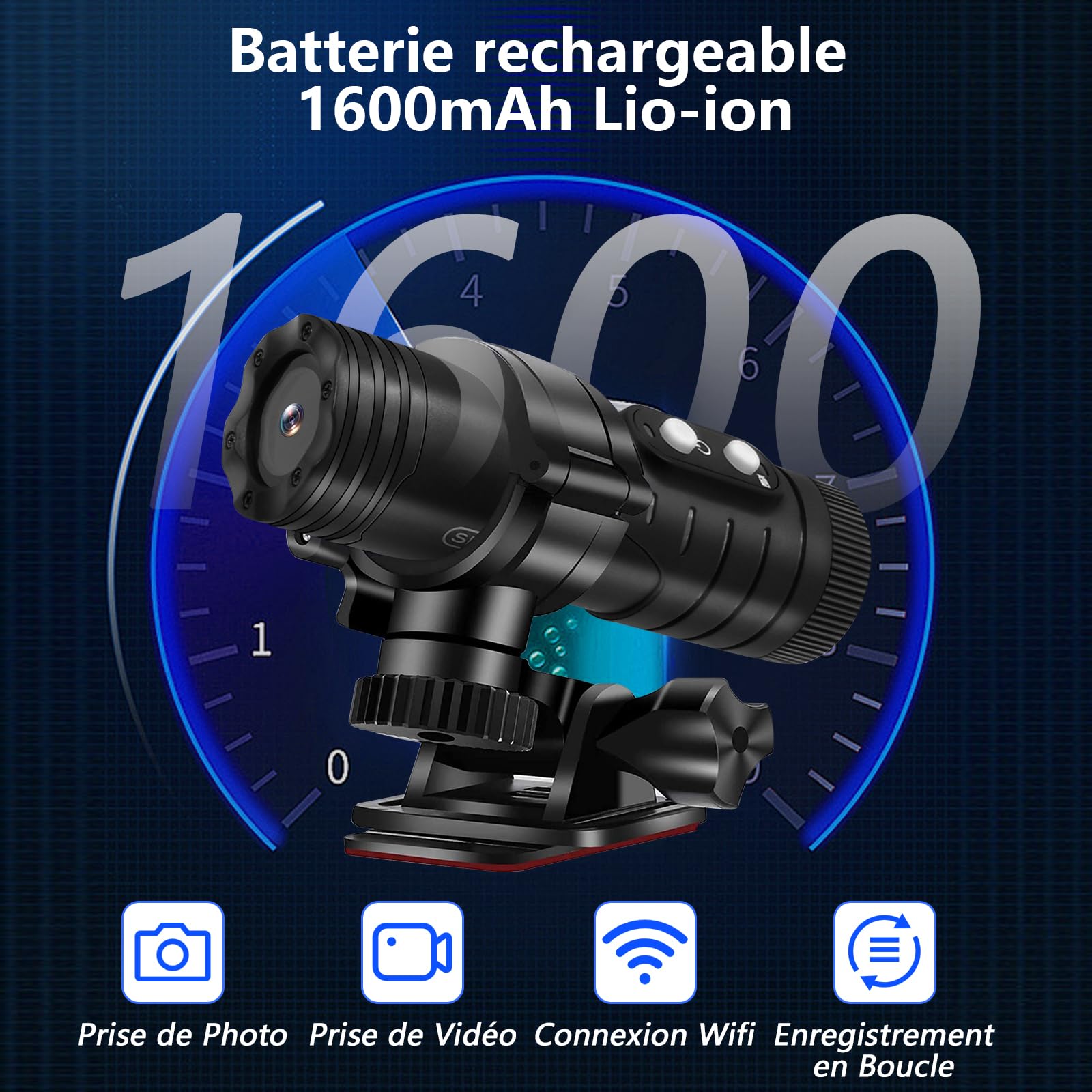Caméra D'action 4K WiFi Nisanmoon - Écran 1,3 Pouce, étanche, Grand Angle 150°, Magnétique, Batterie 3 Heures