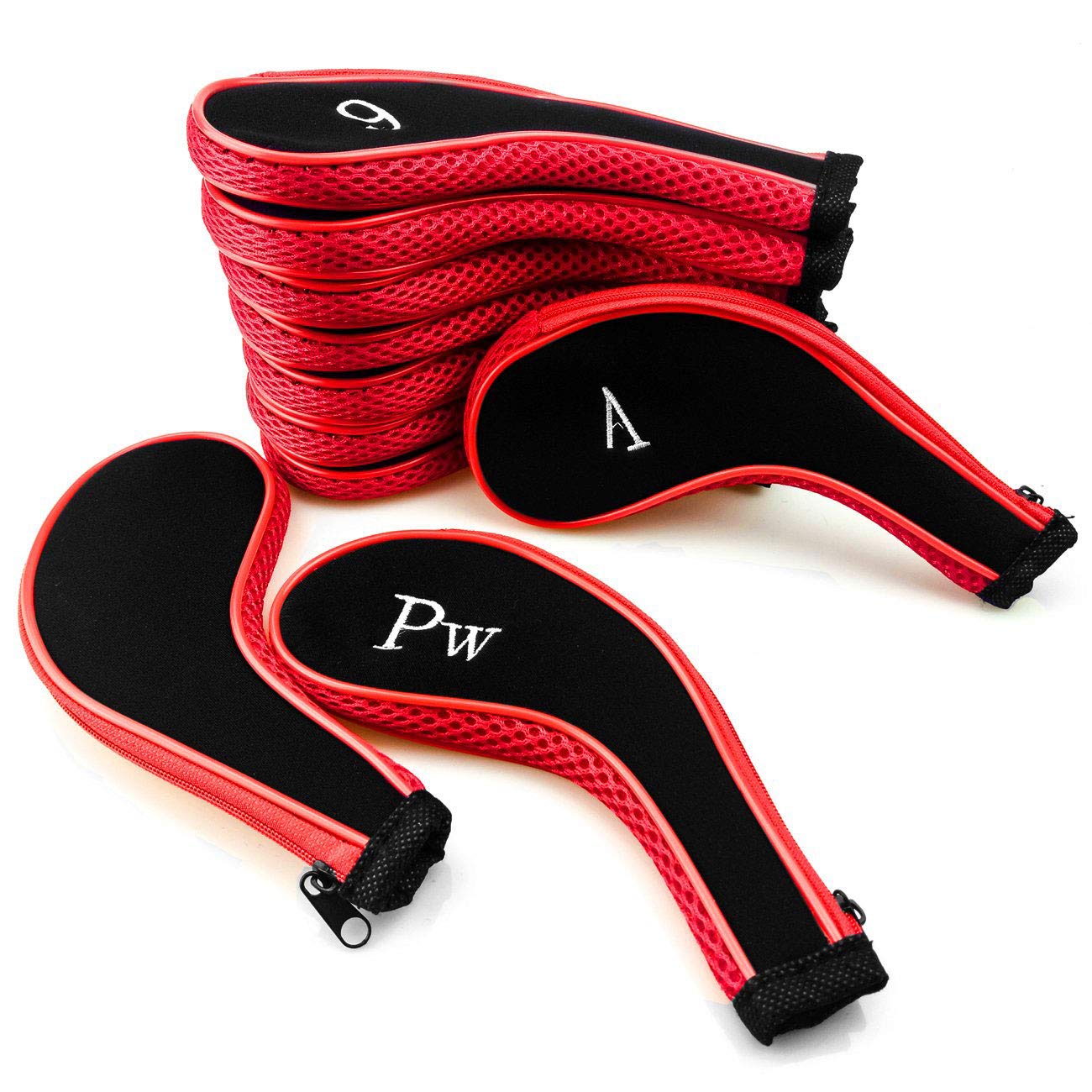 Deco Gear Golf Club Iron Head Covers Set | Neoprene, Zippered, Weatherproof