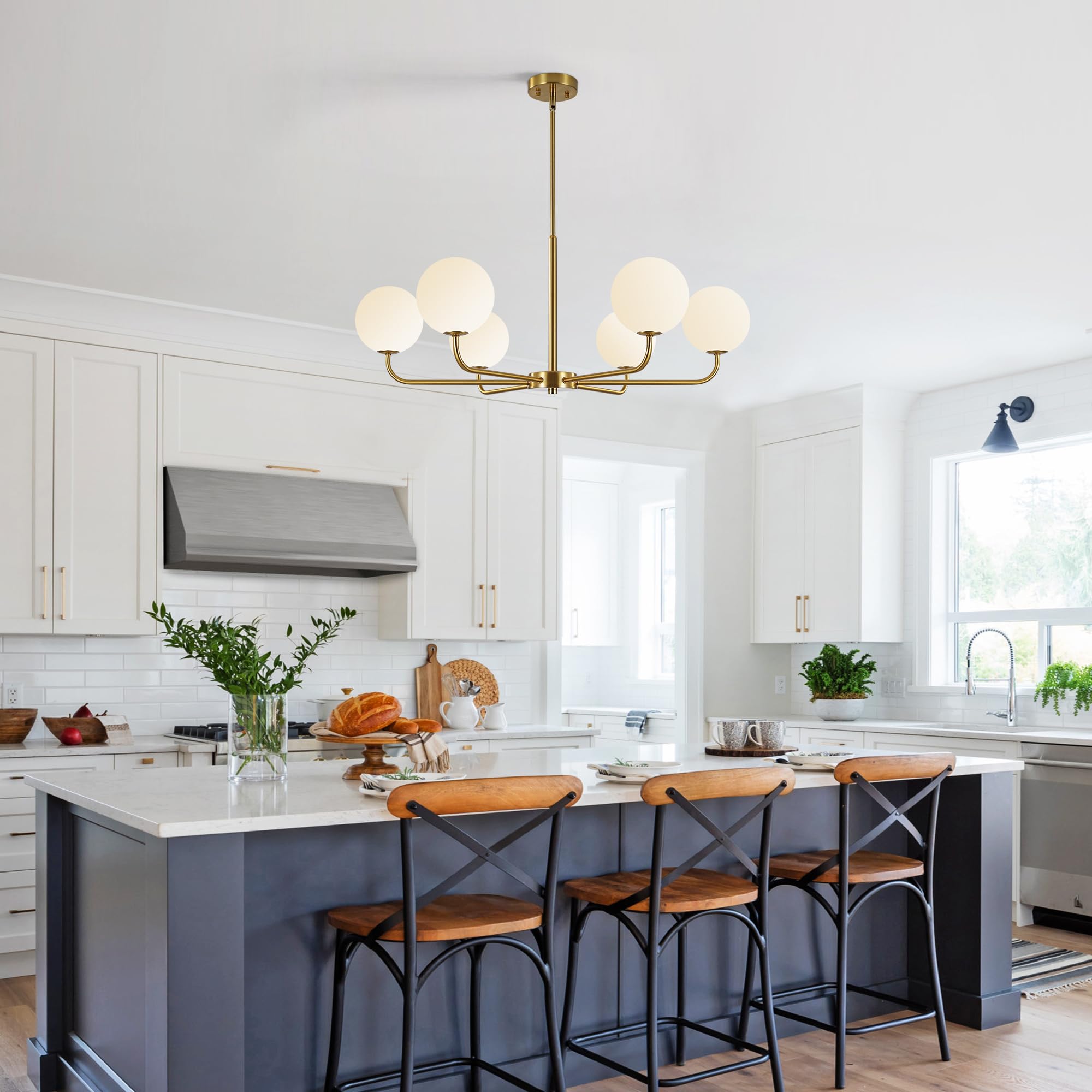 ZXFDWB Gold Modern Sputnik Chandelier for Dining Room Light