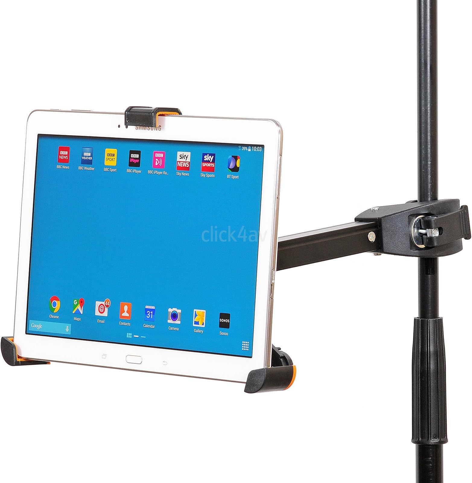 click4av Microphone or Music Stand Tablet Holder Mount Compatible with iPad 10.2 10.5 and Samsung Tablets 8.9-10.5 inch