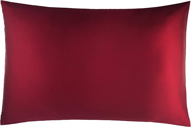 Jasmine Silk 100% 19 Momme Mulberry Charmeuse Silk Pillowcase for Hair and Skin 50 cm x 75 cm Envelope Closure - RRP £35 (Burgundy)
