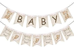 We Can Bearly Wait Banner - Bear Baby Shower Decorations Banner