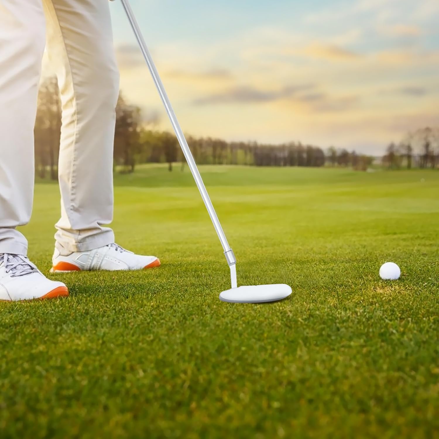 Three-Section Foldable Zinc Alloy Golf Putter Set Portable Training Golf Push Rod for Indoor and Outdoor Practice