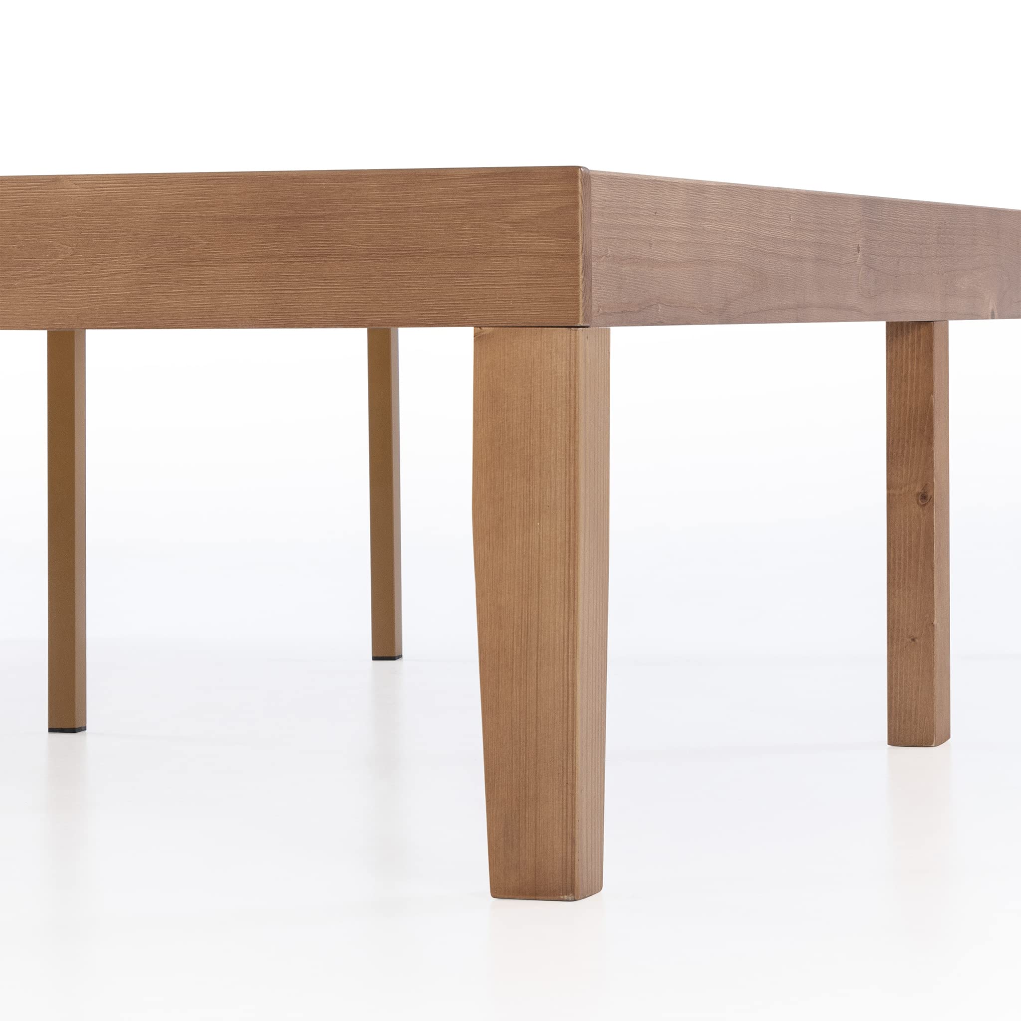 Mellow Naturalista Classic 16 Inch Solid Wood Platform Bed with Wooden Slats, Natural Pine, Queen