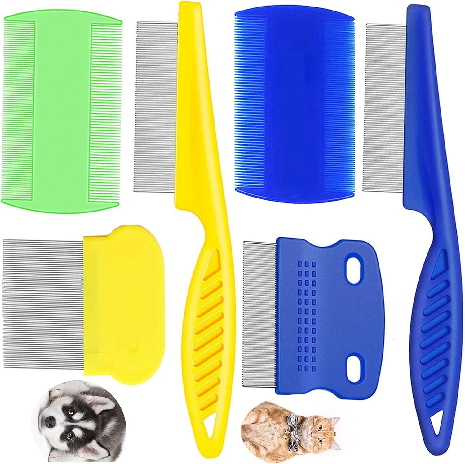 weback flea Comb for Dogs, cat flea Comb, Lice Combs,tick Comb, Pet Combs with Durable Teeth for Removing Tear Stains, Fleas,…