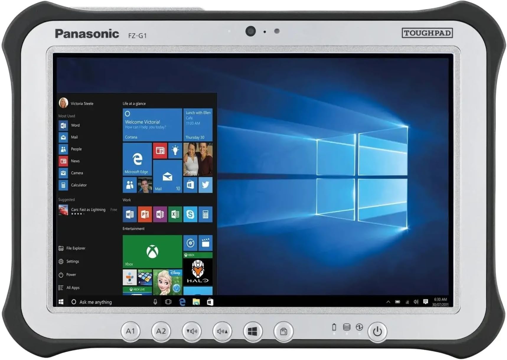 Toughbook Panasonic G1, FZ-G1 MK4 Intel Core i5-6300U 2.4GHz, 10.1" Multi Touch, Digitizer, 256GB SSD, 8GB, LAN Port, WiFi, Bluetooth, Webcam, Rear Camera, TPM 2.0, Windows 10 Pro (Renewed)