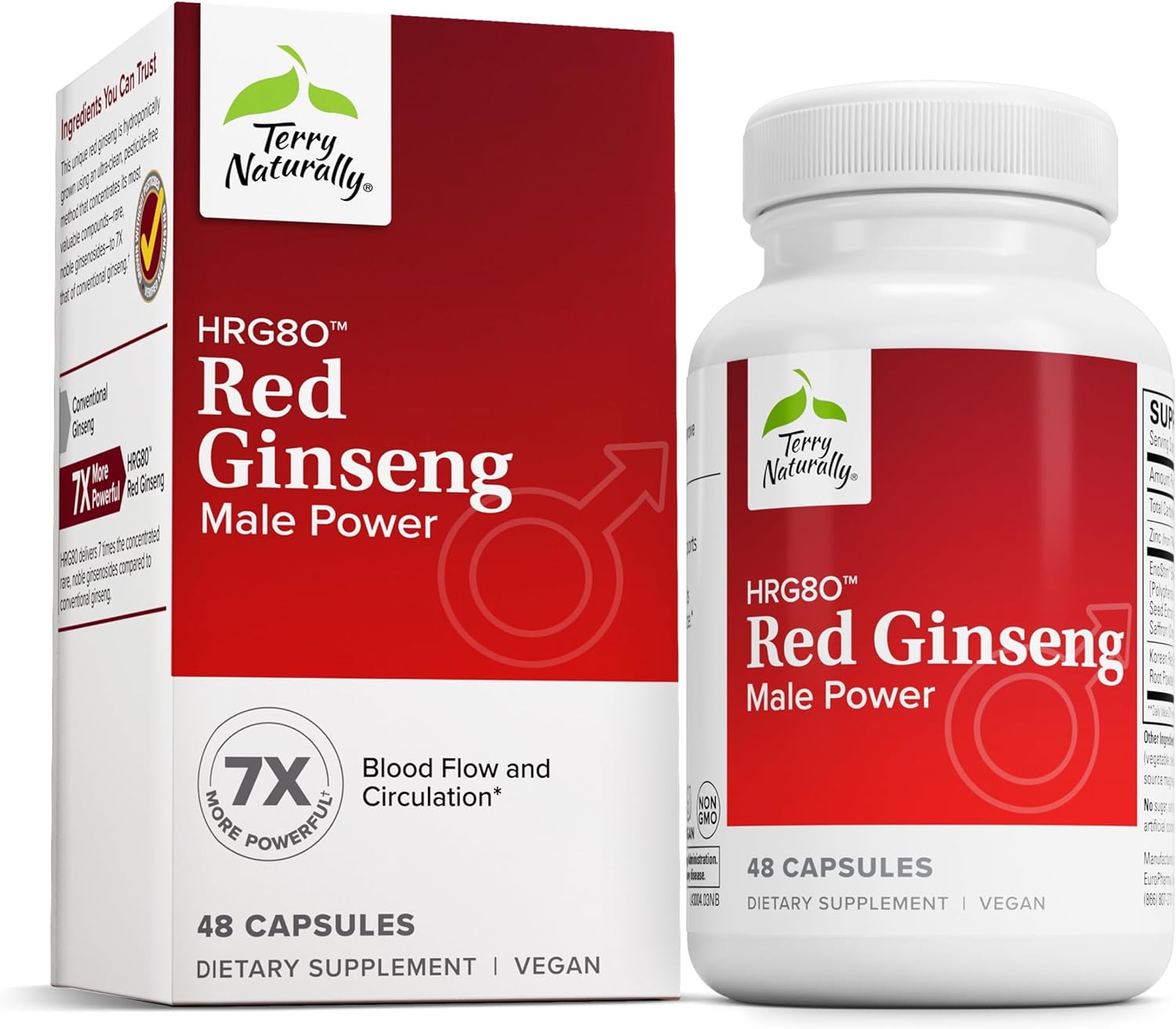 Terry Naturally HRG80 Red Ginseng Male Power – Blood Circulation & Endurance Support Supplement – Dietary Supplement with Ginseng & Zinc – Herbal Supplement for Energy Support – 48 Capsules Terry Naturally HRG80 Red Ginseng Male Power – Blood Circulation & Endurance Support Supplement – Dietary Supplement with Ginseng & Zinc – Herbal Supplement for Energy Support – 48 Capsules
