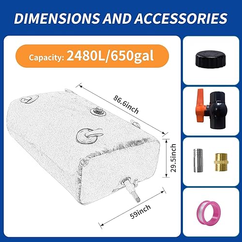 Miniatura 21 de Contenedores de almacenamiento de vejiga de agua de 3000 L/792.5 galones, tanque de agua portátil plegable bolsa de agua suave de gran capacidad