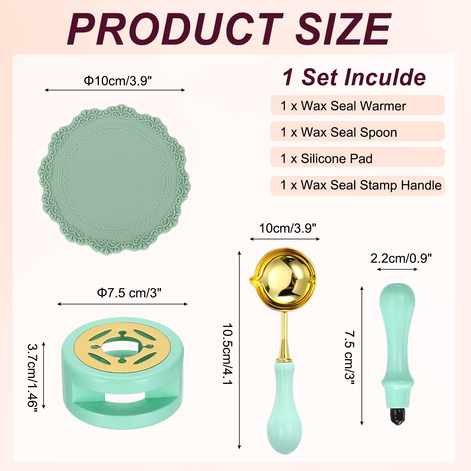 PATIKIL Wax Stamp Seal Kit Include Sealing Warmer, Melting Spoon, Silicone Pad, Stamp Handle - Image 2
