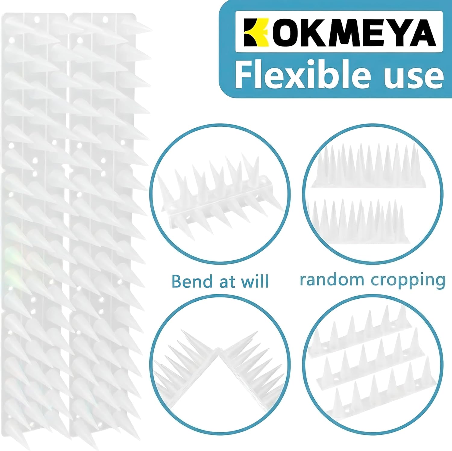 Bird Spikes,Clear,20 Pack Bird Deterrents for Outside,Keep Raccoon Squirrel Pigeon Away,Fence Spike for Garden Patio