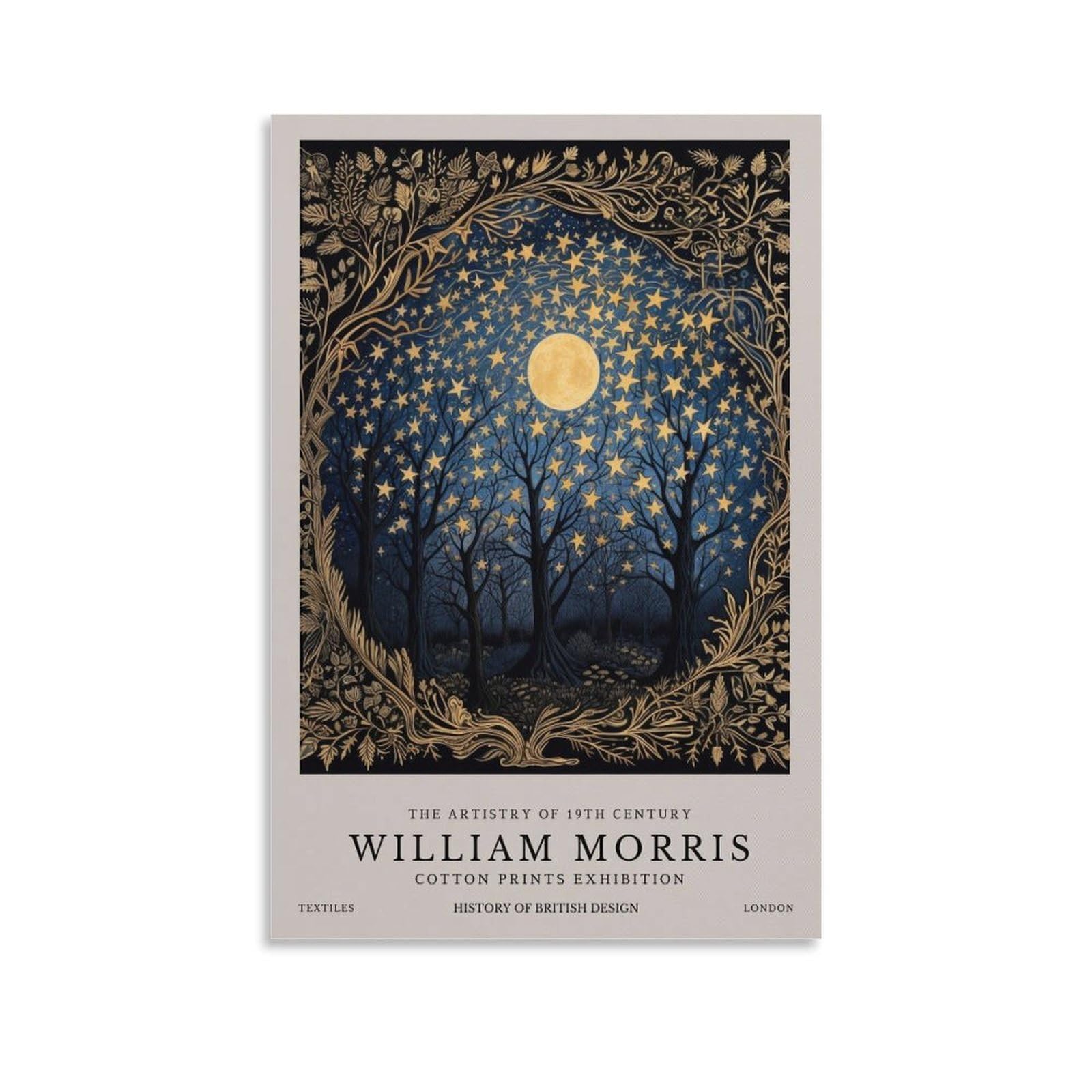 William Morris Tree of Life Flower Plant Art Poster Decorative Painting Canvas Wall Art Living Room Decor 08x12inch(20x30cm)