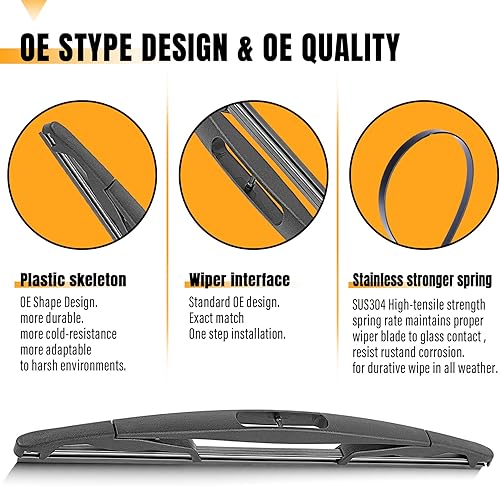 Vista 11 de AUTOBOO 12 limpiaparabrisas trasero de repuesto para Kia Sportage 2011-2016, Hyundai Elantra 09-12, Hyundai Tucson IX35 10-15, I30 - Repuesto