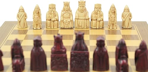 Miniatura 6 de Veronese Design Ajedrez estilo Isla de Lewis de 2 12 pulgadas con tablero pintado a mano resina madera marfil acabado estatua decoración del hogar
