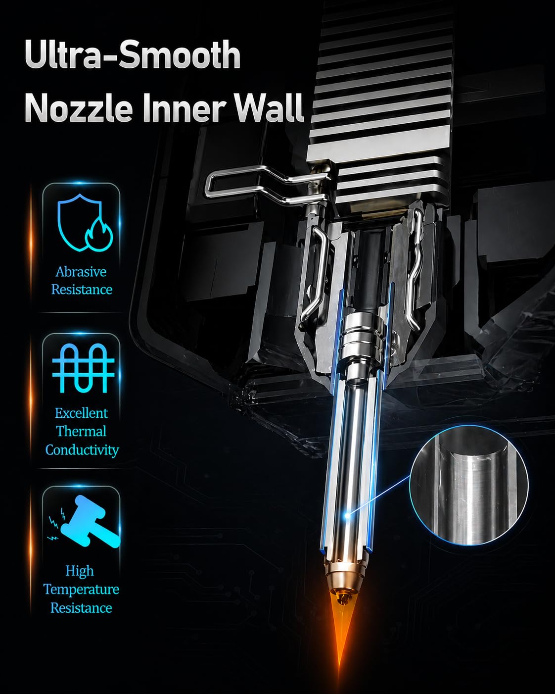 4 Stück Düsen für Kobra 4/Kobra X, 0,4 mm 0,4 mm 0,4 mm 0,4 mm, integriertes Düsenset aus gehärtetem Stahl, Schnellwechsel-Hotend-Kit mit 4 Silikonsocken und 3 Reinigungsbürsten