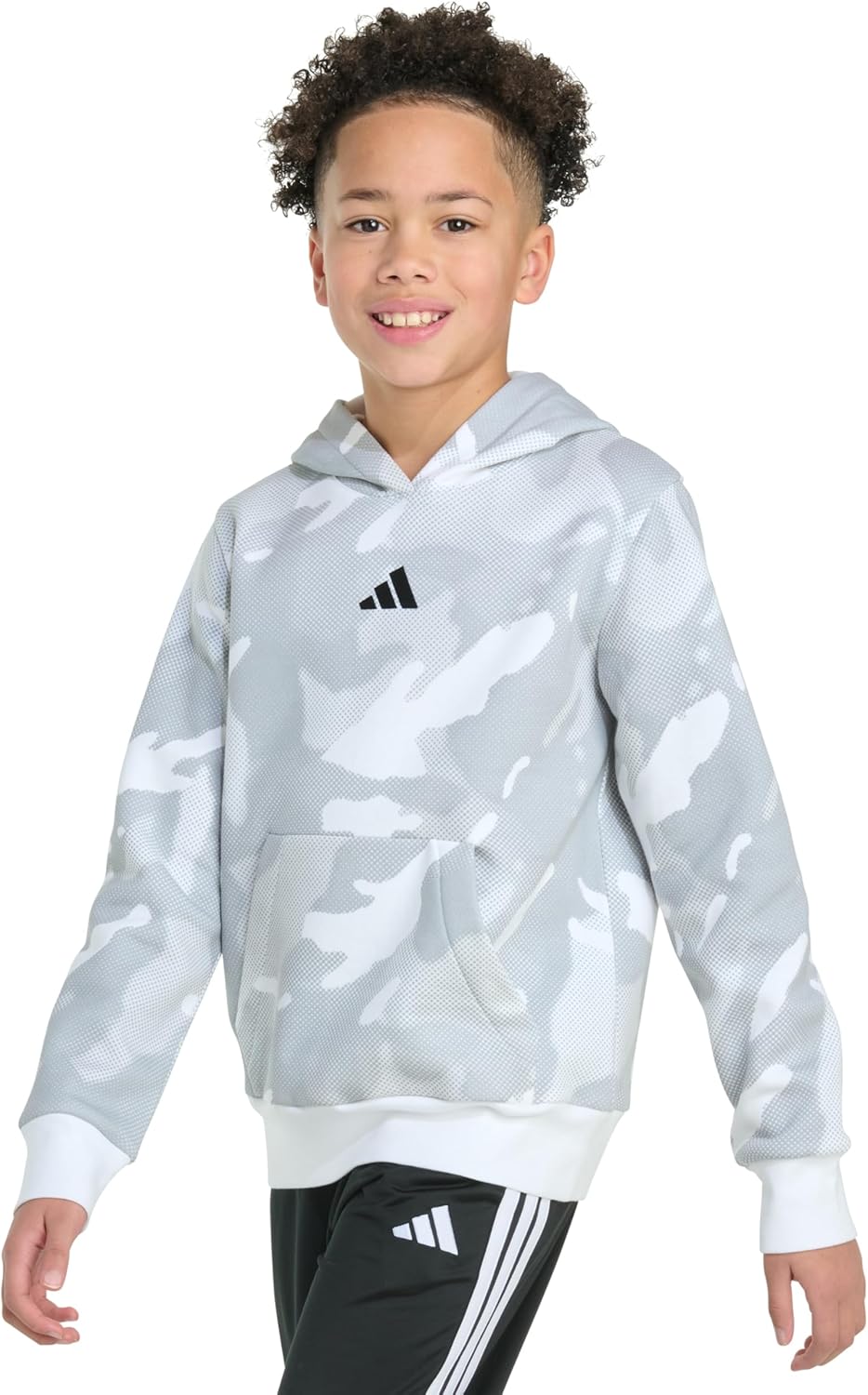adidas boys All Over Printhalftone Camo Fleece Hooded Pullover (Big Kid) - Image 4
