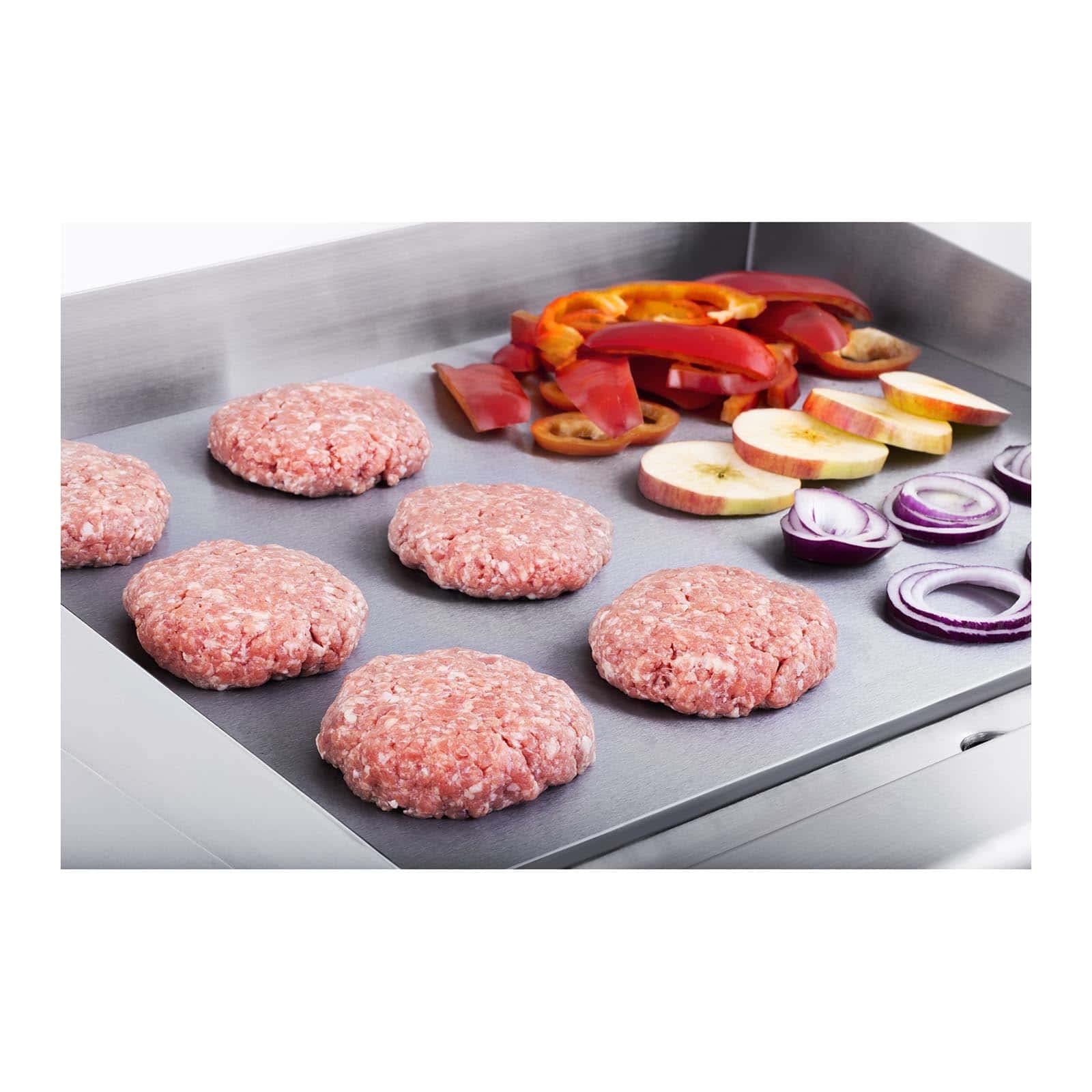 Royal Catering RCG 60H2 grill elektryczny, podwójna płyta grillowa (długość: 60 cm, 2 x 3200 W, gładka powierzchnia grzewcza, 2 strefy grzewcze, ochrona przed pryskaniem i odpływ)