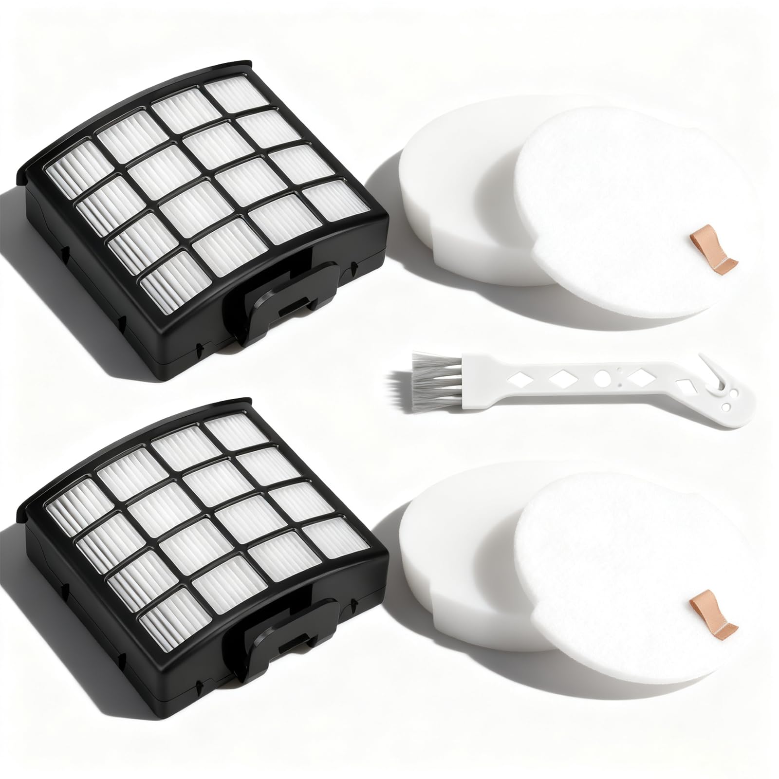 NZ850UKT Filters for Shark Stratos Upright Vacuum Cleaner: NZ850 NZ860 AZ912 AZ913 Series, 2 High-Efficiency HEPA Filter and 2 Foam & Felt Filter kit, Washable