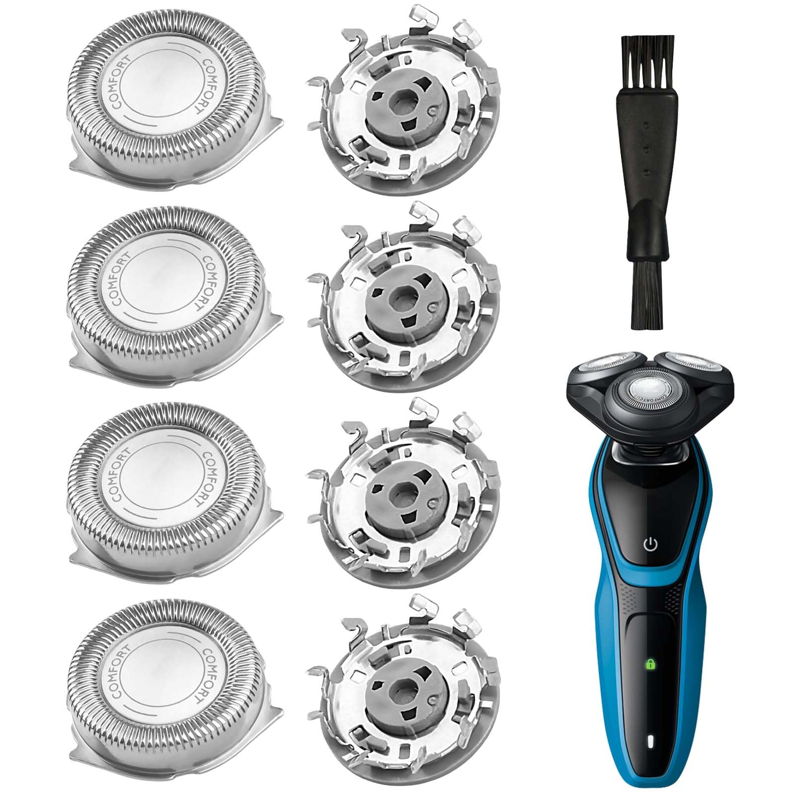 4PCS SH30/SH50 Cabezal de Afeitado compatible con Philips Series 3000 2000 1000 AT8xx AT7xx PT8xx PT7xx Cabezales de Afeitadora Cuchilla para Philips Rotación de 360° Fácil Limpieza