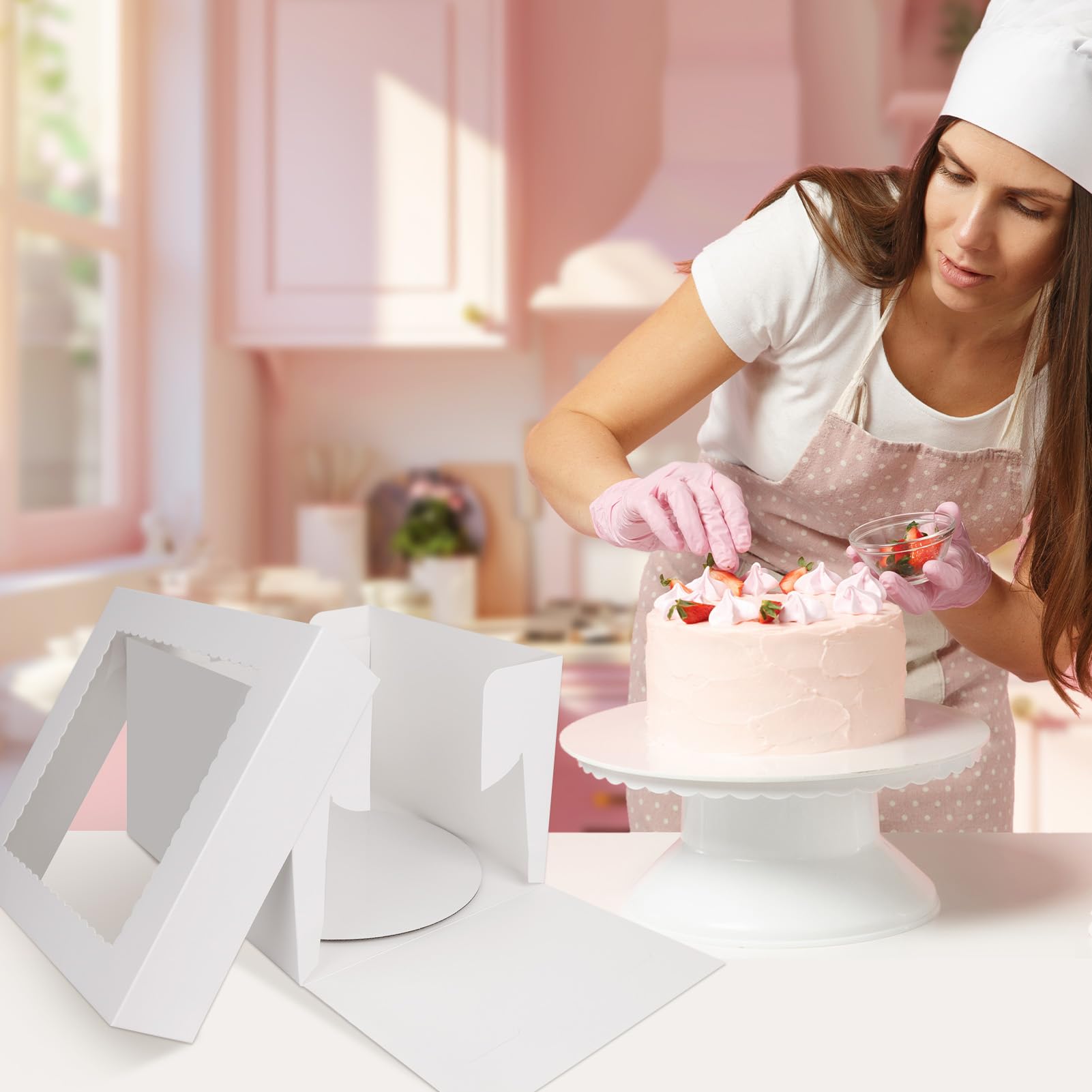 Scatole Porta Dessert In Cartone Bianco, 5 Pezzi Con 24 Scomparti - Vassoio Da 32x21 Cm Per Pasticcini E Antipasti