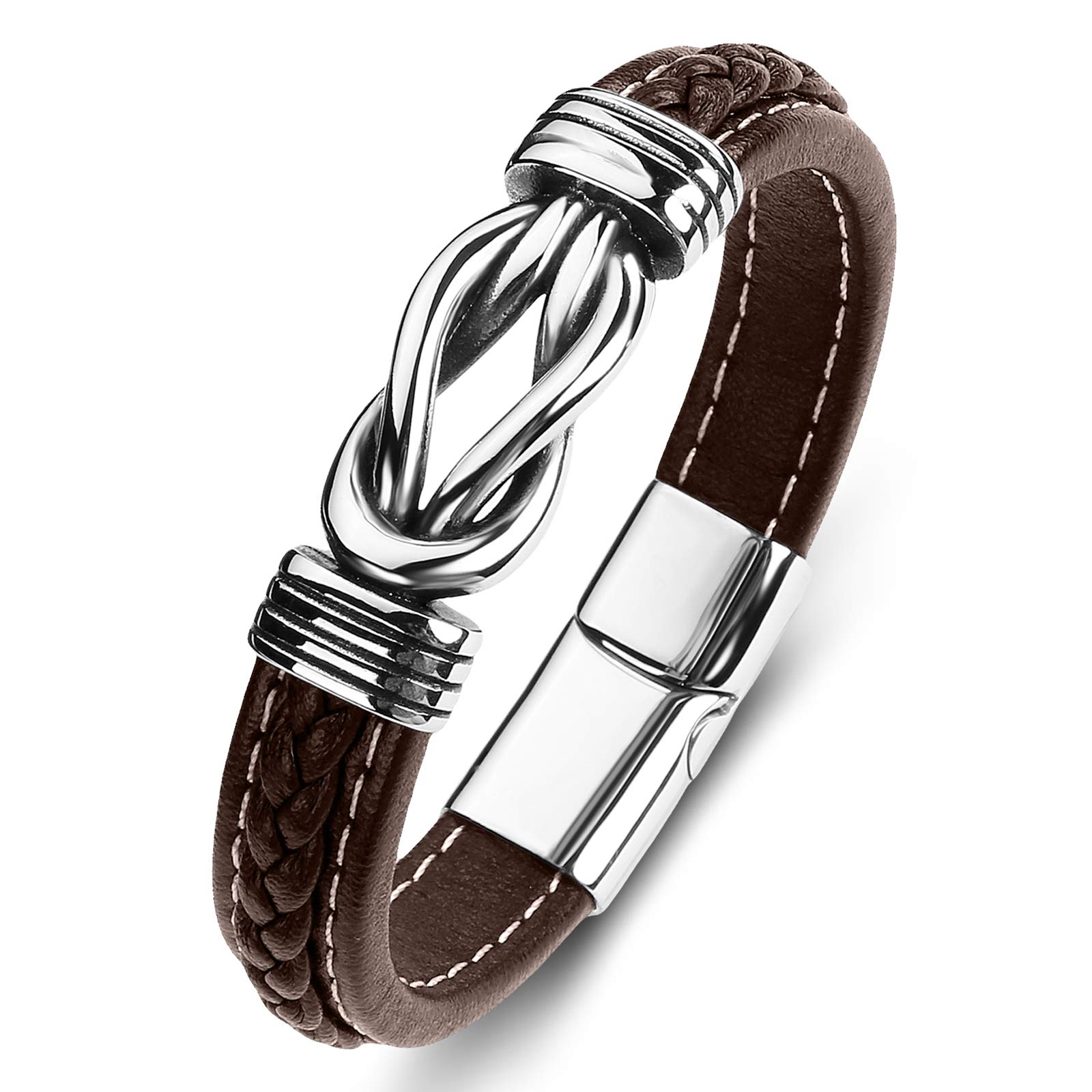 Mens Braided Leather Bracelet