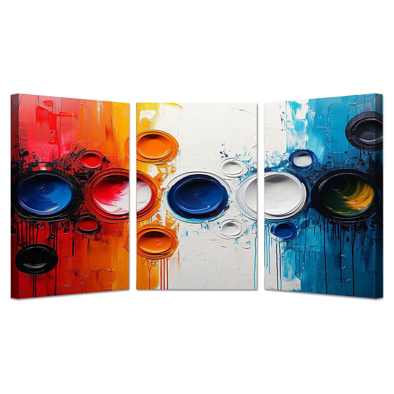 AMXBZC 3 piece set Abstract Canvas Wall Art for Living Room, Paint Geometric Shapes Wall Decor Prints Painting Artwork Picture for Kitchen Bedroom - 40x60cmx3 Framed — image 1