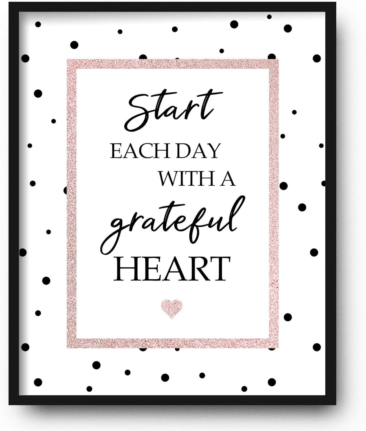 Brooke & Vine Inspirational Girl Room Wall Decor Art Prints (UNFRAMED 8 x 10) Women Office Teen, Tween, Kids, Motivational Posters Home, Bedroom, Dorm or Cubicle (Rose Gold - Grateful Heart) - Image 5