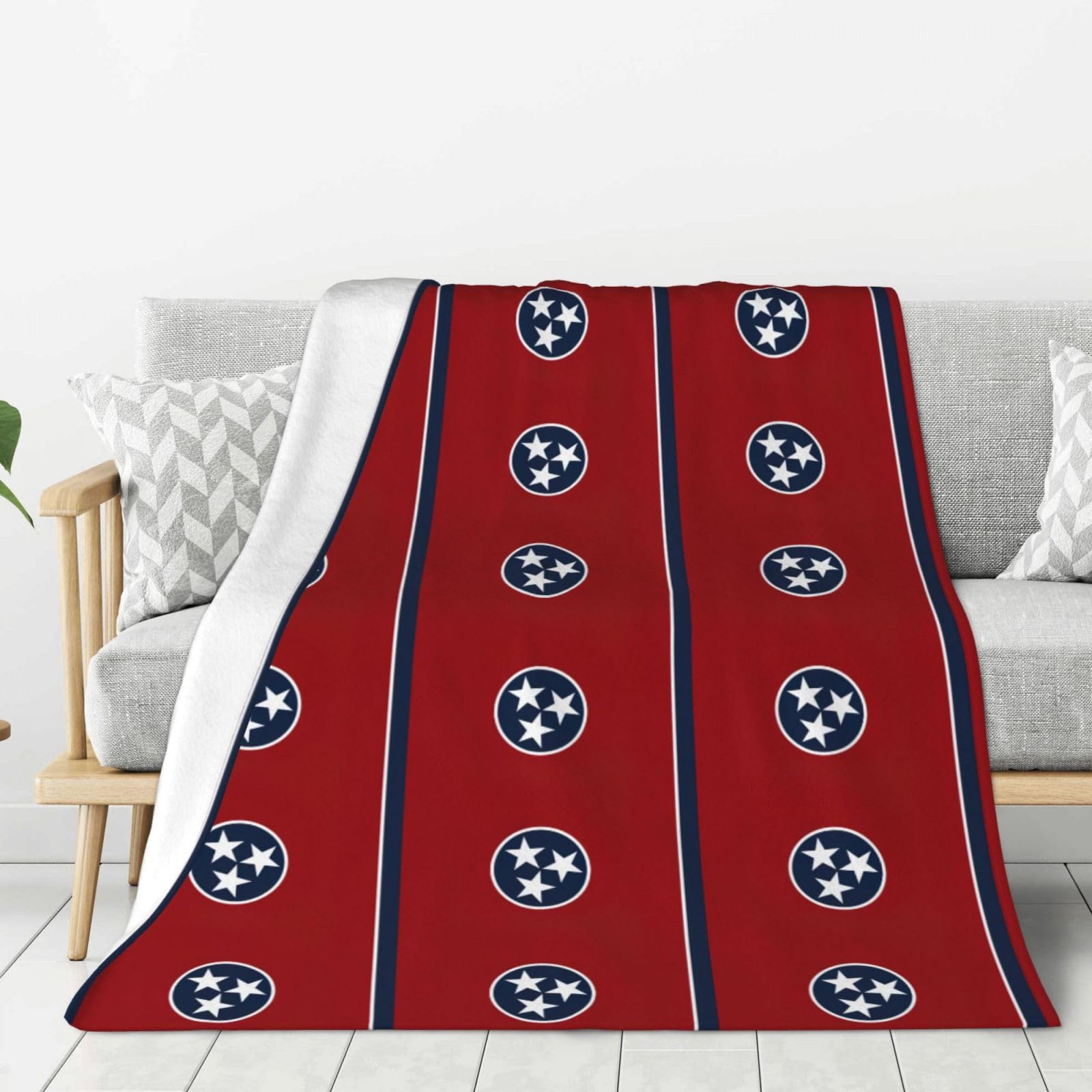 Couverture douce et épaisse motif Tennessee pour lit