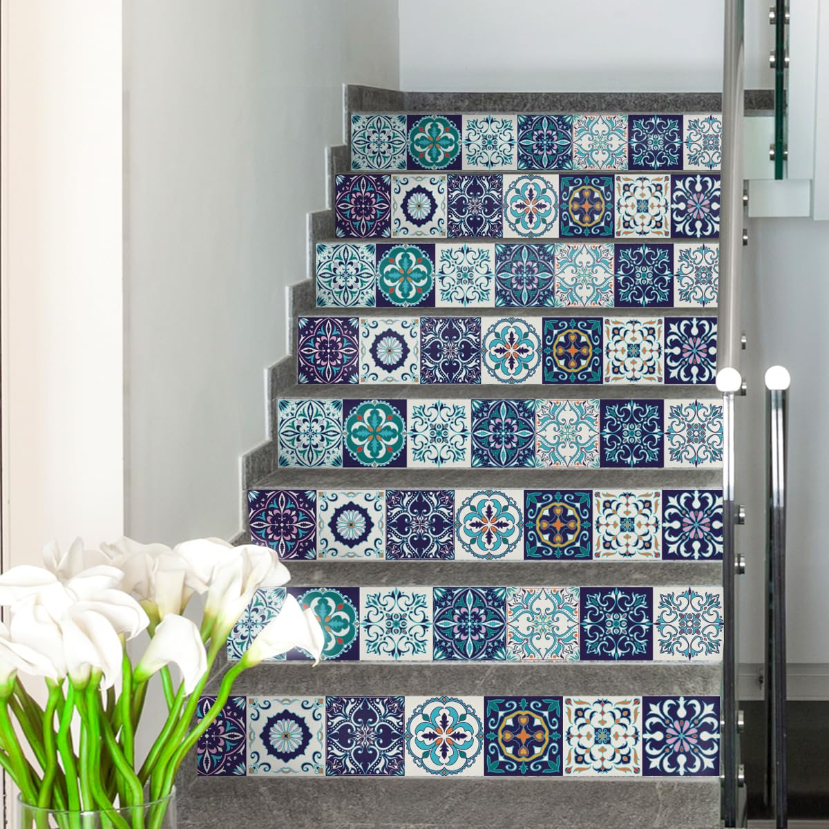 Ambiance Sticker Nando Stair Tile Stickers for Stairs Tiles - 2 Strips of 16.5 x 115.5 cm, 2 bandes (16.5 x 115.5 cm) - Image 3