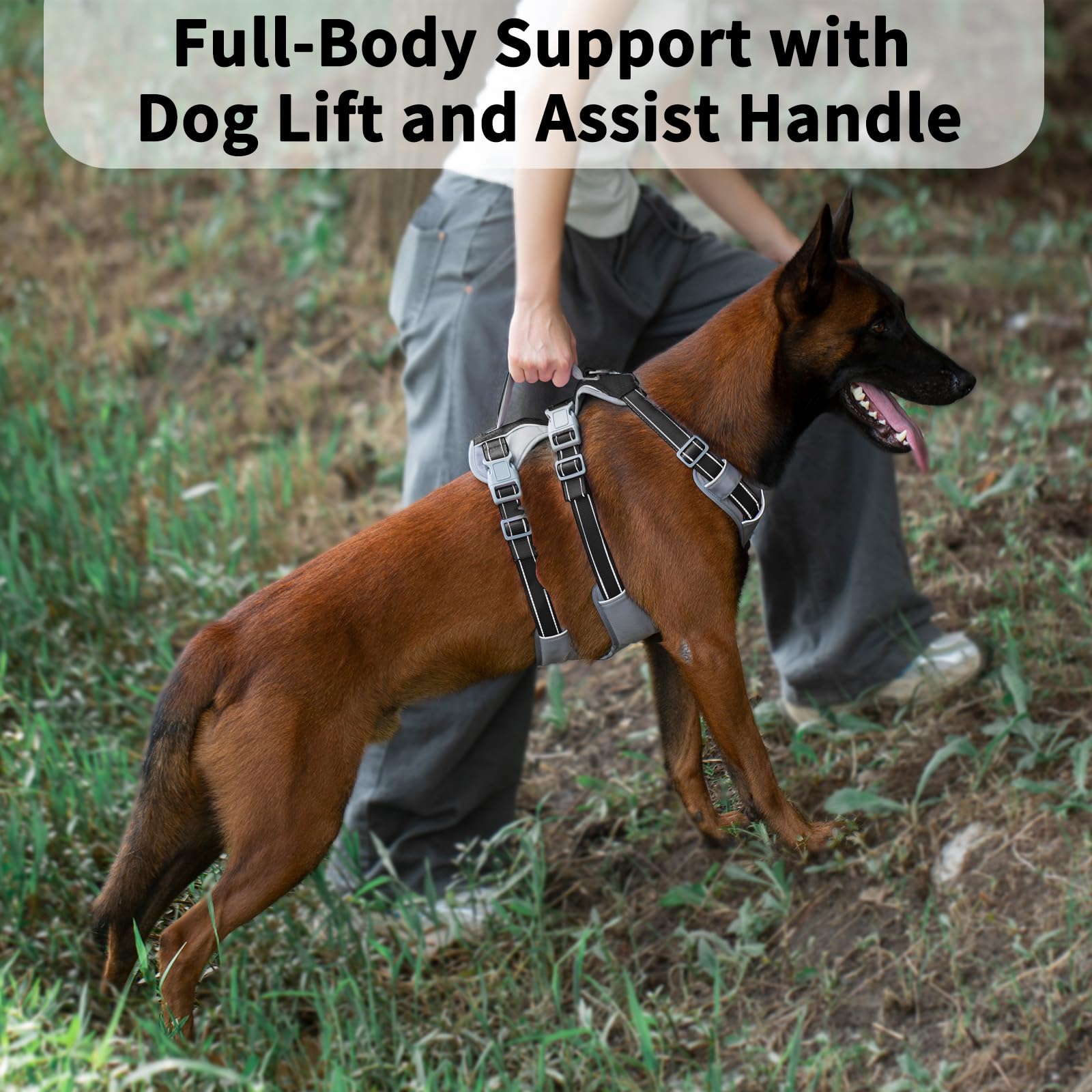 Huntboo Escape Proof Dog Harness Medium, Anti-Pull Dog Harness with Handle, Breathable, Adjustable, Reflective Dog Harnesses - Image 4