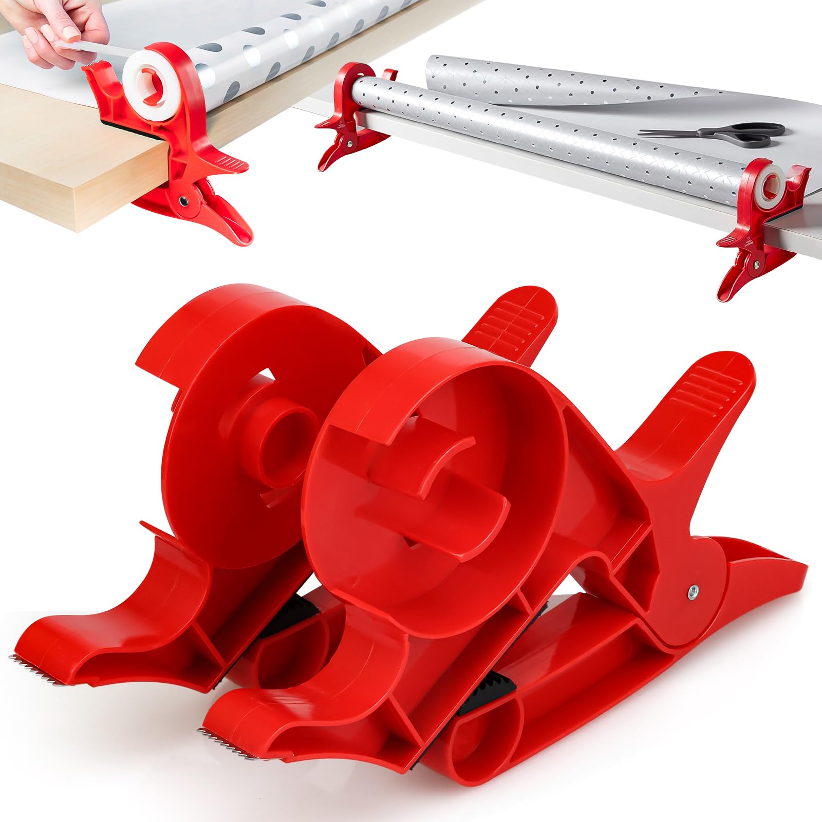 Gift Wrapping Paper Cutter, Gift Wrap Cutter Wrapping Paper Storage, Tabletop Gift Wrapping Tool, Tape Dispenser Wrapping Paper Holder Table Clamp, Gift Wrapping Paper Cutter for Christmas