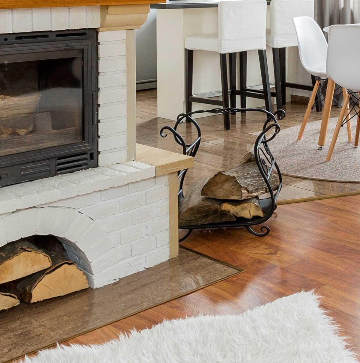Euro Tische Piano in vetro 100x50cm per caminetto e tavolo a taglio sfaccettato, piastra di protezione con vetro di sicurezza ESG da 6 mm, base in vetro per caminetto (vetro trasparente)