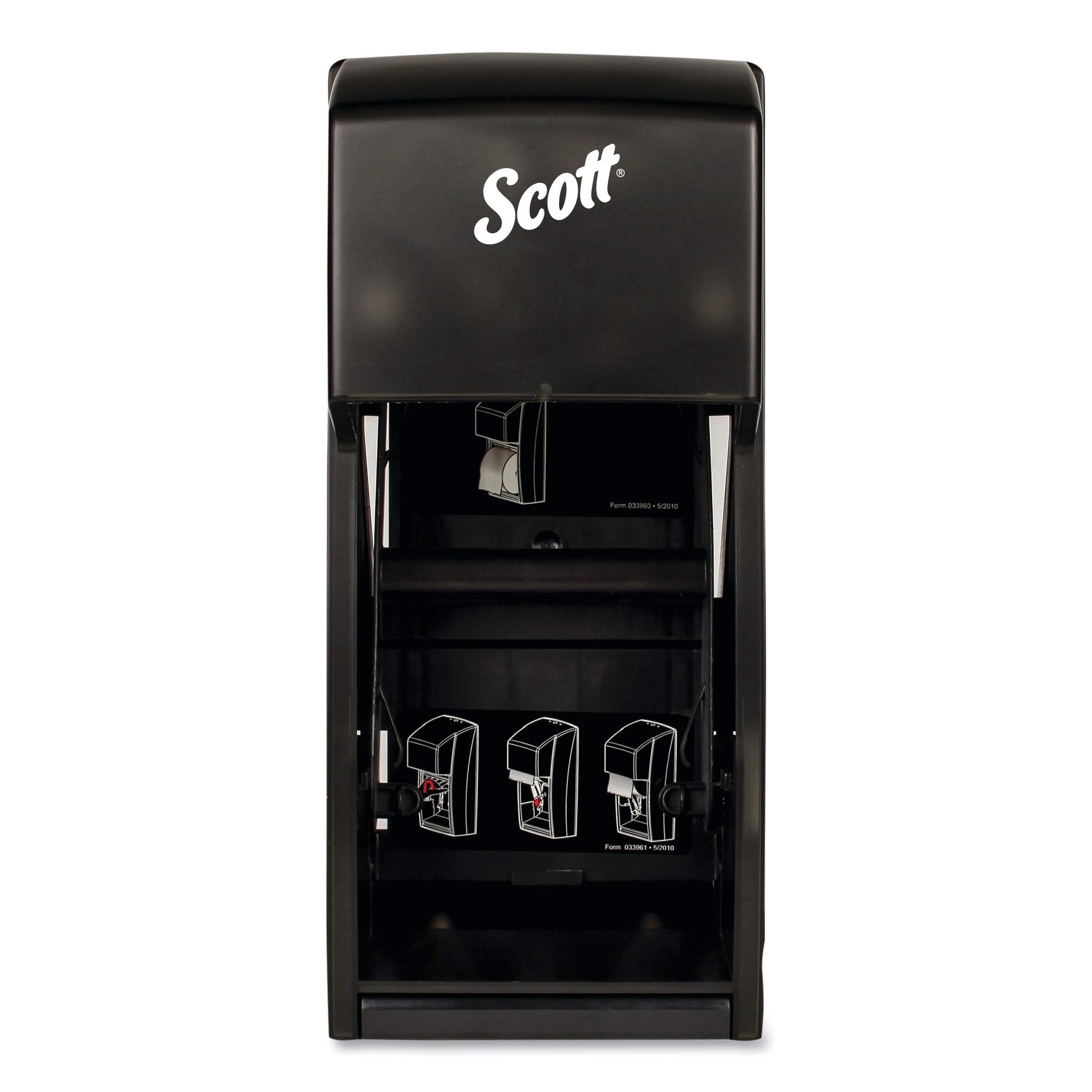 Scott 09021 Essential SRB Tissue Dispenser, 6 6/10 x 6 x 13 6/10, Plastic, Smoke, Black - Image 3