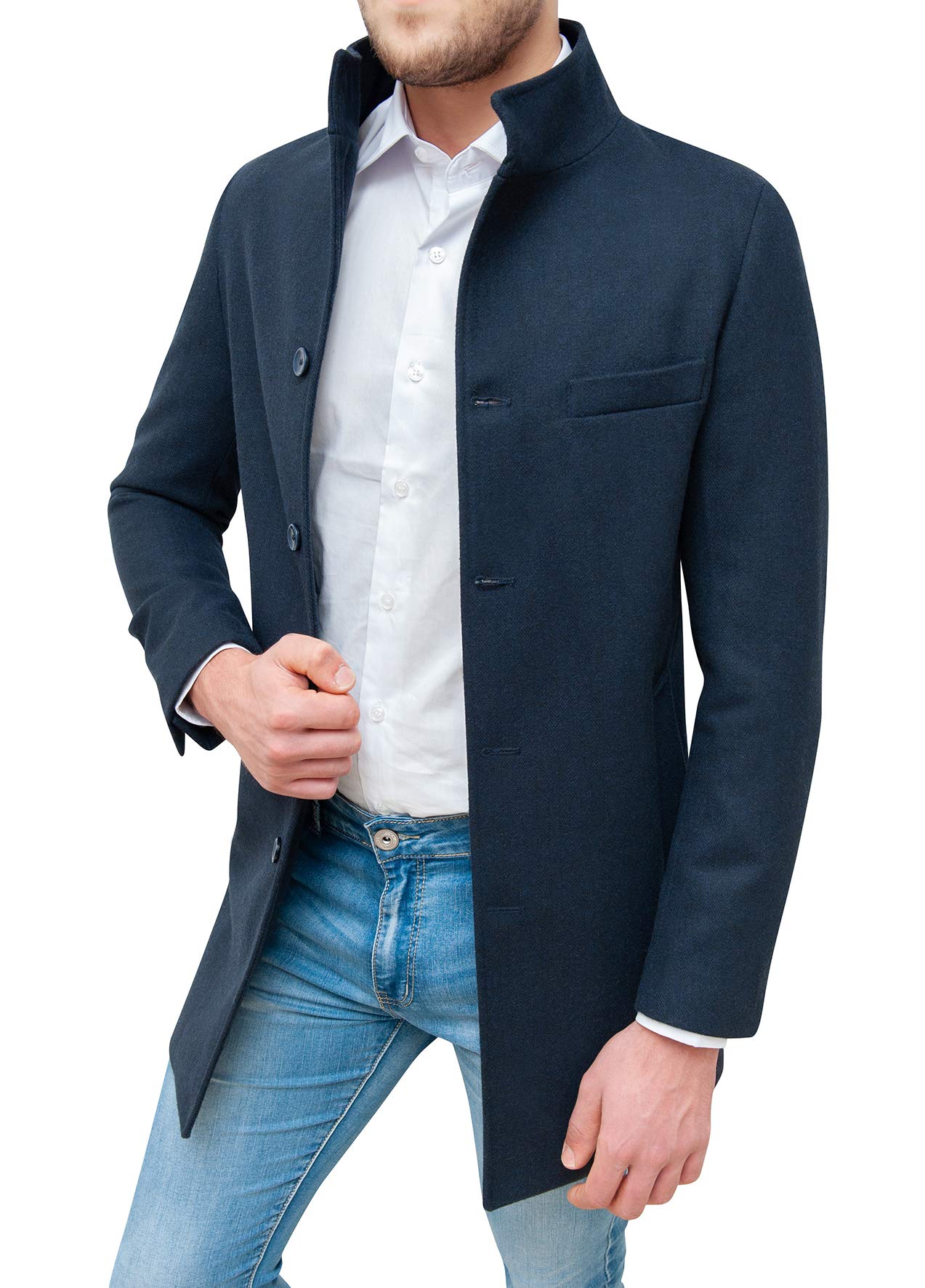 Cappotto Uomo Class Sartoriale Elegante Giaccone Soprabito Invernale Collo Coreana