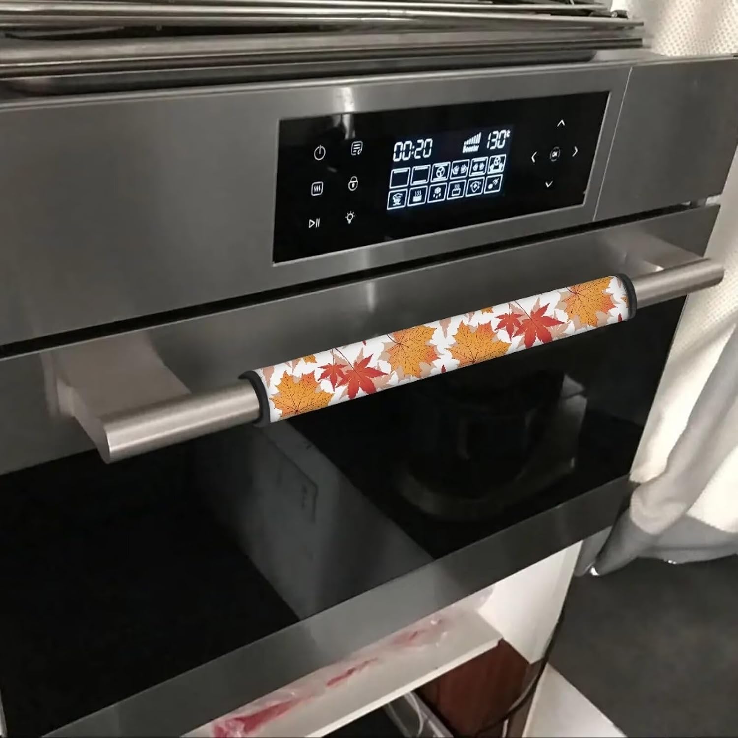 KEIAHUAN Fall Refrigerator Handle Covers Set of 4 Maple Leaves Printed Kitchen Appliances Gloves Fridge Microwave Dishwasher Door Cloth Protector