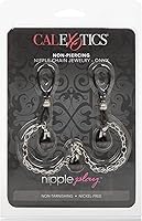 Vista 3 de CalExotics Novedades Nipple Play - Joyería de cadena sin perforación, ónix/negro