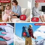 Trousse de premiers soins - 185 Pièces Kit de secours imperméable pour la maison, voiture, bureau, voyage, camping, randonnée & Extérieur - Kit de survie portable cas dur avec des fournitures premium (bleu/rouge)